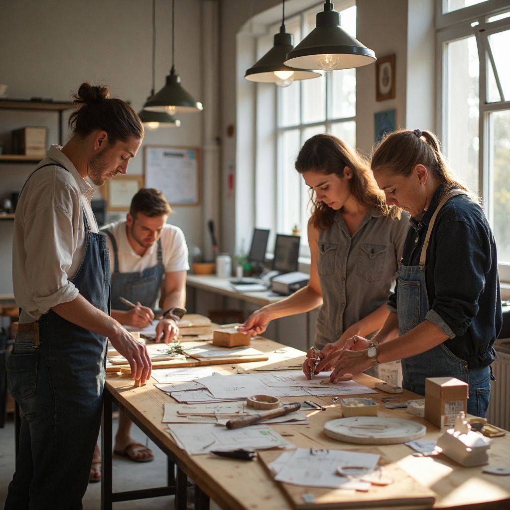 Echipa noastră pregătind un workshop
